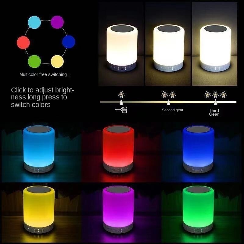 Night Colorful Wireless Mobile Phone Bluetooth Speaker Computer Home Smart Night Light Creative Color Light Card Small Speaker