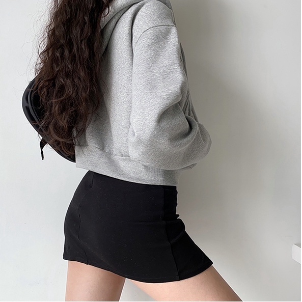 Áo Khoác cardigan Ngắn Dày Dặn Có Khóa Kéo Dáng Rộng Phong Cách Âu Mỹ Thời Trang Cho Nữ