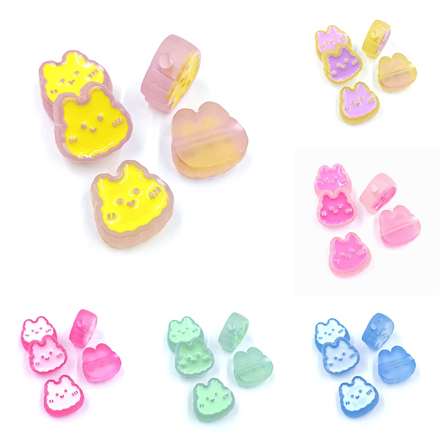 Set 5 Mặt Vòng cổ Hình Mèo Tráng Men Thủ Công Dễ Thương