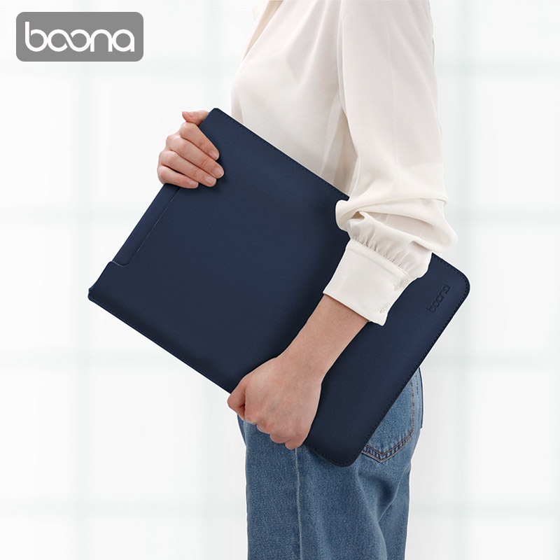 Baona/ RT Túi đựng laptop bằng da chống thấm nước dành cho Matebook Air Pro 11 12 13 14 15.6 inch