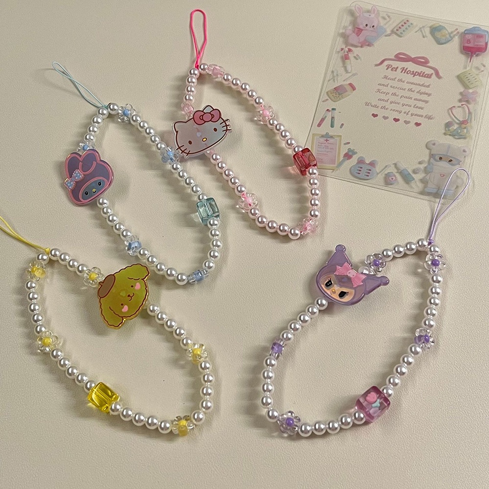 Dây Đeo Điện Thoại Chống Thất Lạc 18-20cm Hình Hoa Nhiều Màu Sắc Dễ Thương