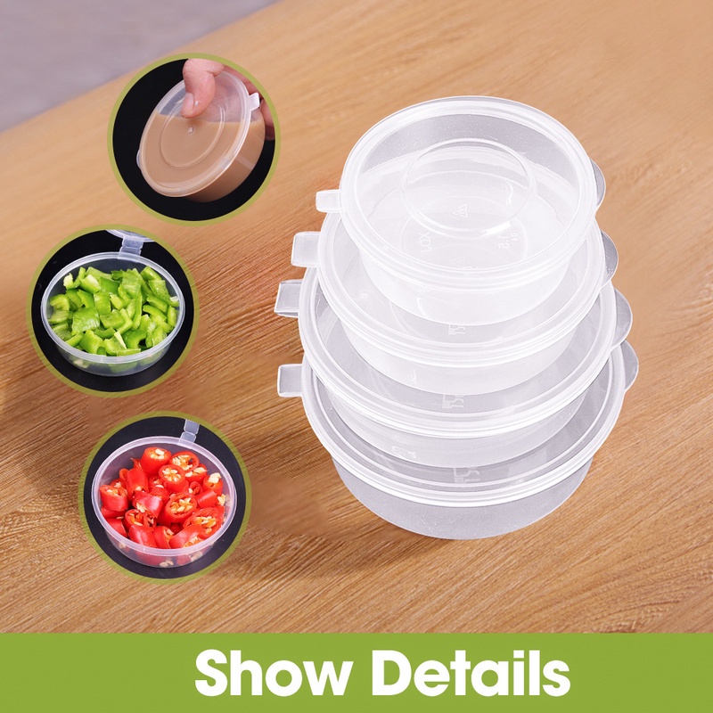 Set 10 Hộp Nhựa Mini Đựng Gia Vị Có Nắp Đậy Dùng Một Lần