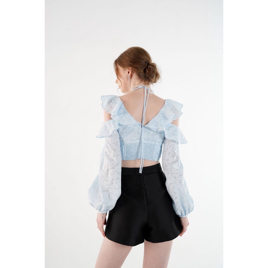 Áo kiểu Crushie dáng croptop tay dài cách điệu Lilly