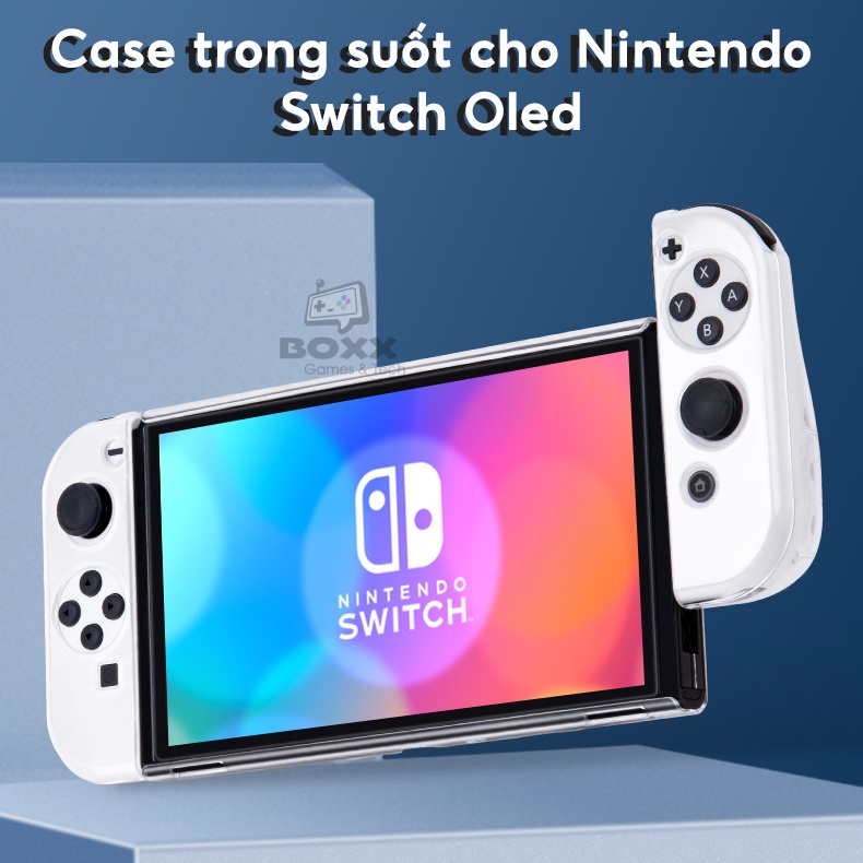 Case trong suốt cho Nintendo Switch Oled, Ốp nhựa cứng trong suốt cho Switch Oled