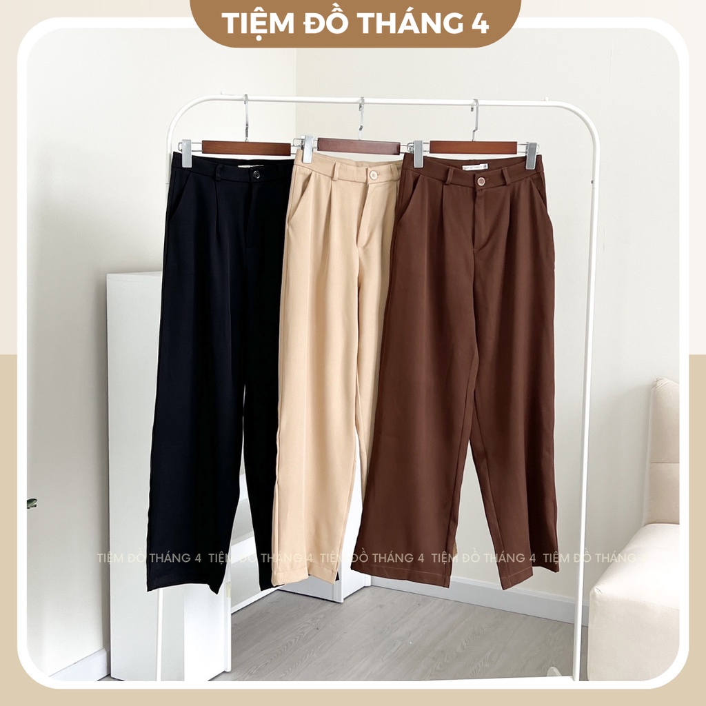 Quần Tây Ống Rộng Cạp Cao, Chất Vải Bố Thái Mịn Và Mát Tạo Độ Rũ SPANT CULOTE