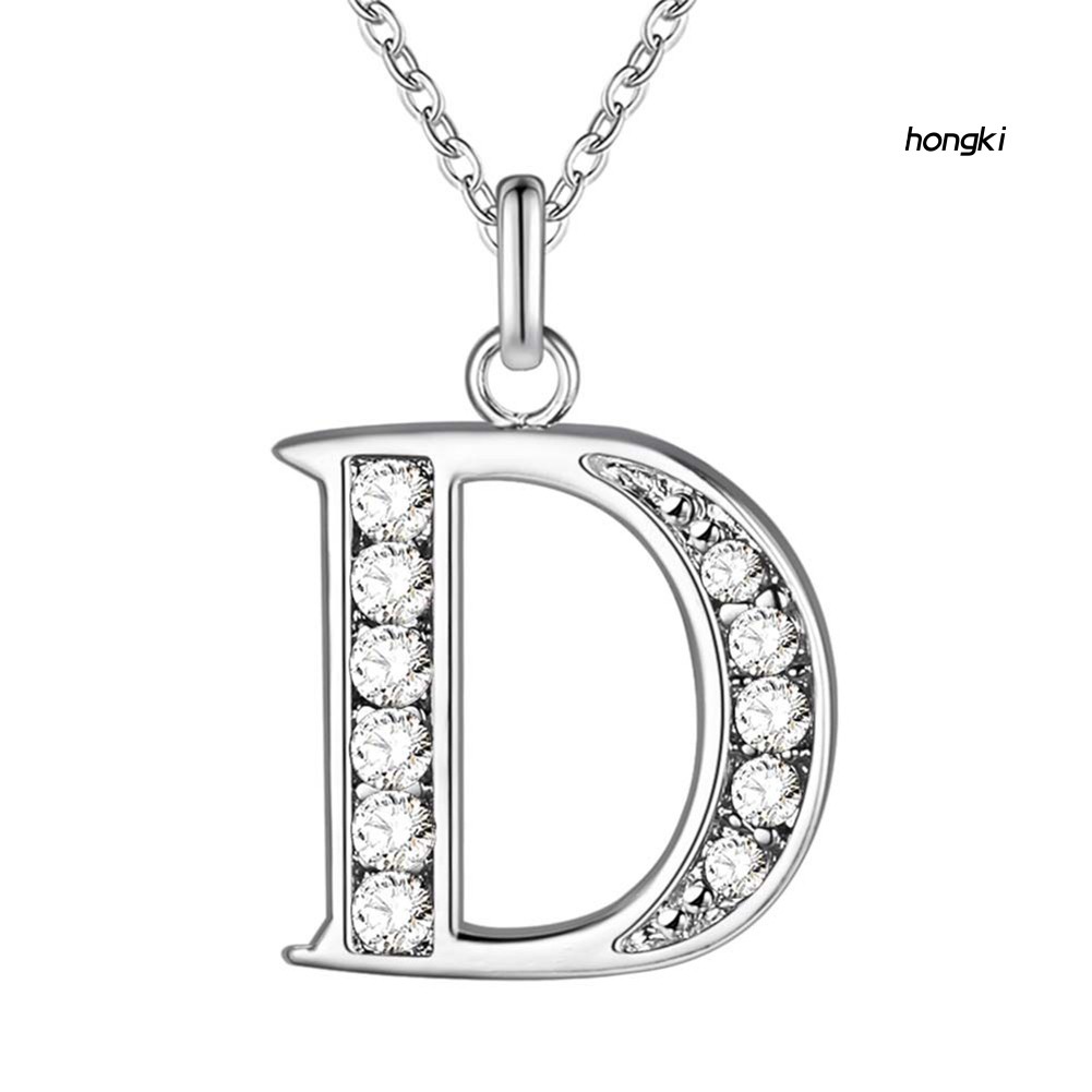 Dây Chuyền Mặt Hình 26 Chữ Cái Đính Đá Zircon Đơn Giản Thời Trang Cho Nam Nữ