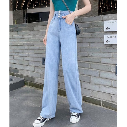 Quần Jean Dài Lưng Cao Ống Rộng BIG SIZE 70kg  Thời Trang Cá Tính Cho Nữ Ultra phong cách Hàn Quốc ShopThanhThanh