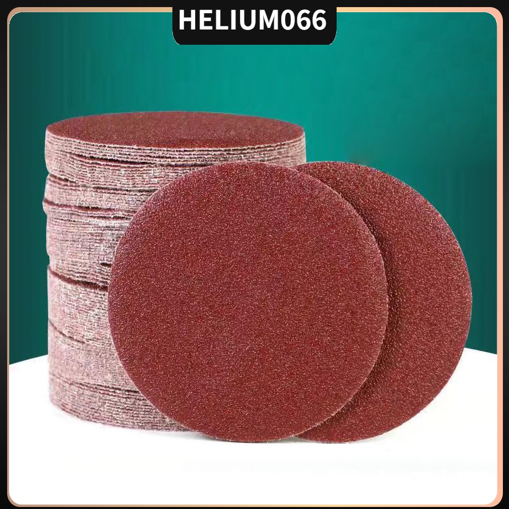 Giấy nhám tròn 100 cái 4in Đĩa mài mòn để chế biến gỗ Đánh bóng kim loại Loại bỏ rỉ sét Helium066