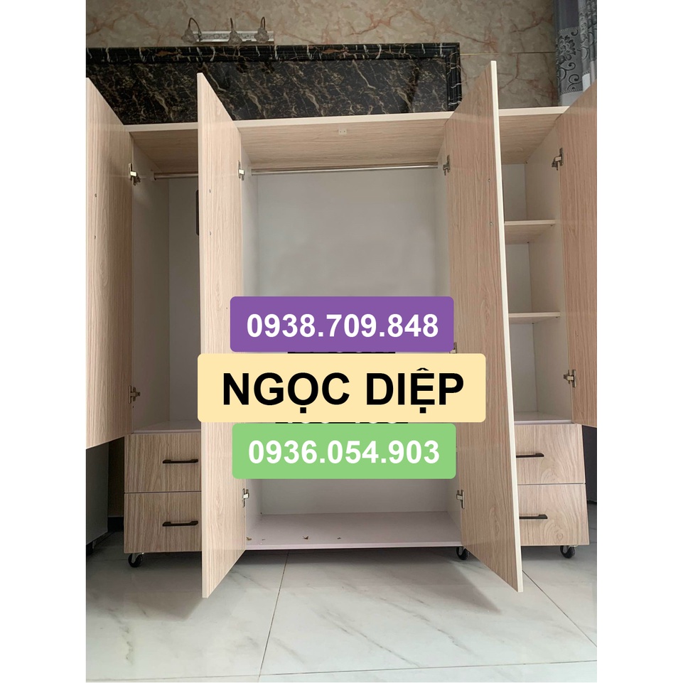 TỦ NHỰA ĐÀI LOAN CHO NGƯỜI LỚN 4 CÁNH 4 NGĂN KÉO NHỎ Cao 1m65 Ngang 145