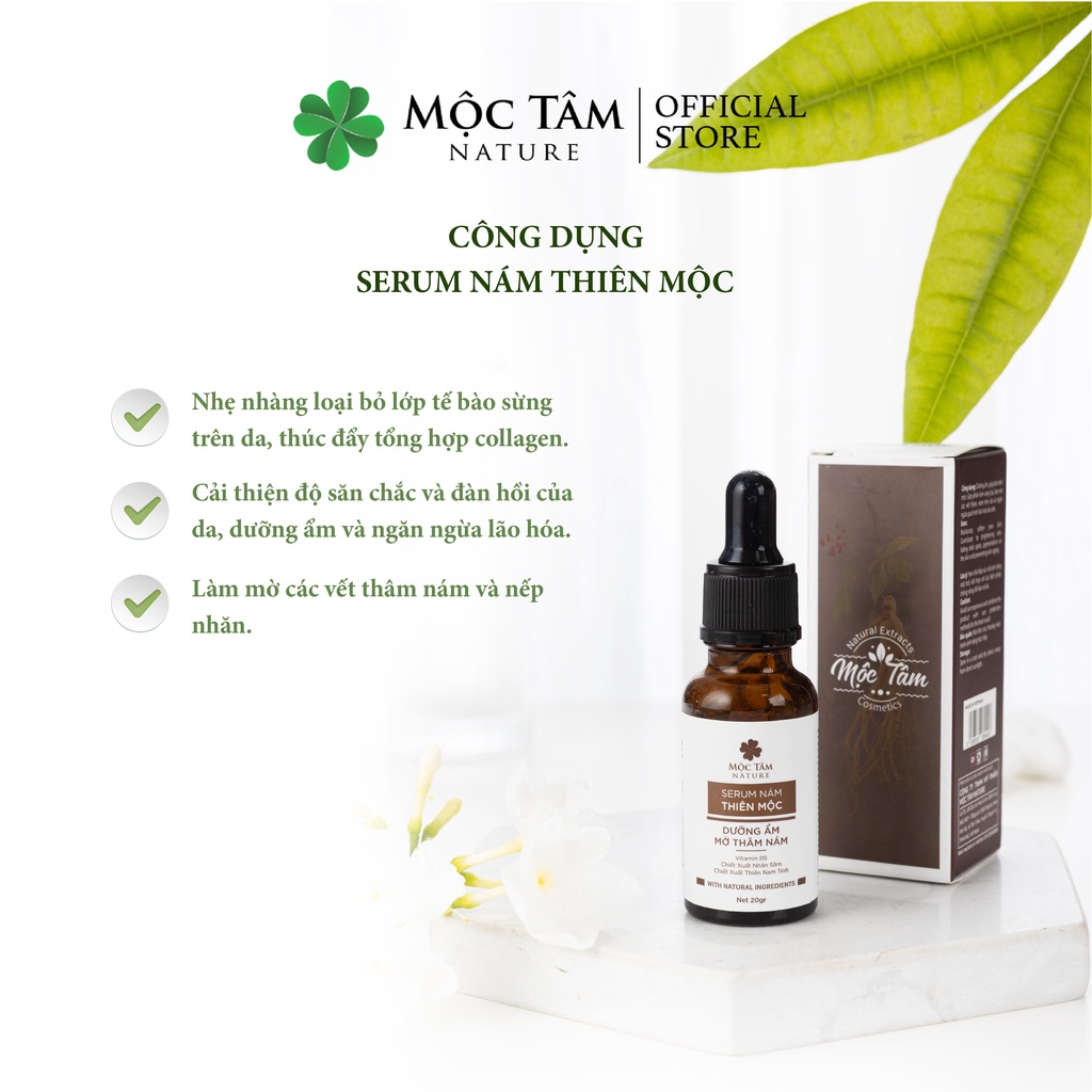 Combo Chăm Sóc Da Nám Thiên Mộc (Bộ 3 sản phẩm) - Dưỡng Ẩm, Sáng Da, Mờ Thâm Nám (Mộc Tâm Nature)