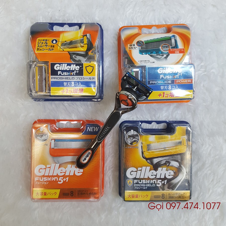 Hộp lưỡi thay thế dao cạo râu 5 lưỡi Gillette Fusion của Nhật Bản