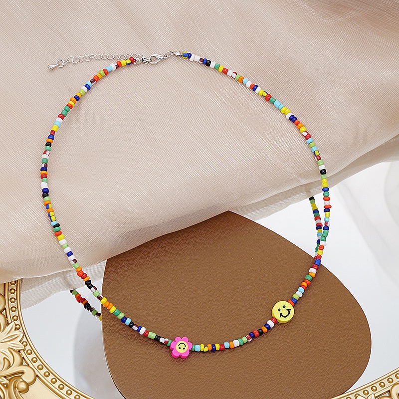 vòng cổ Mặt Hình Hoa Cười Nhiều Màu Phong Cách Bohemian