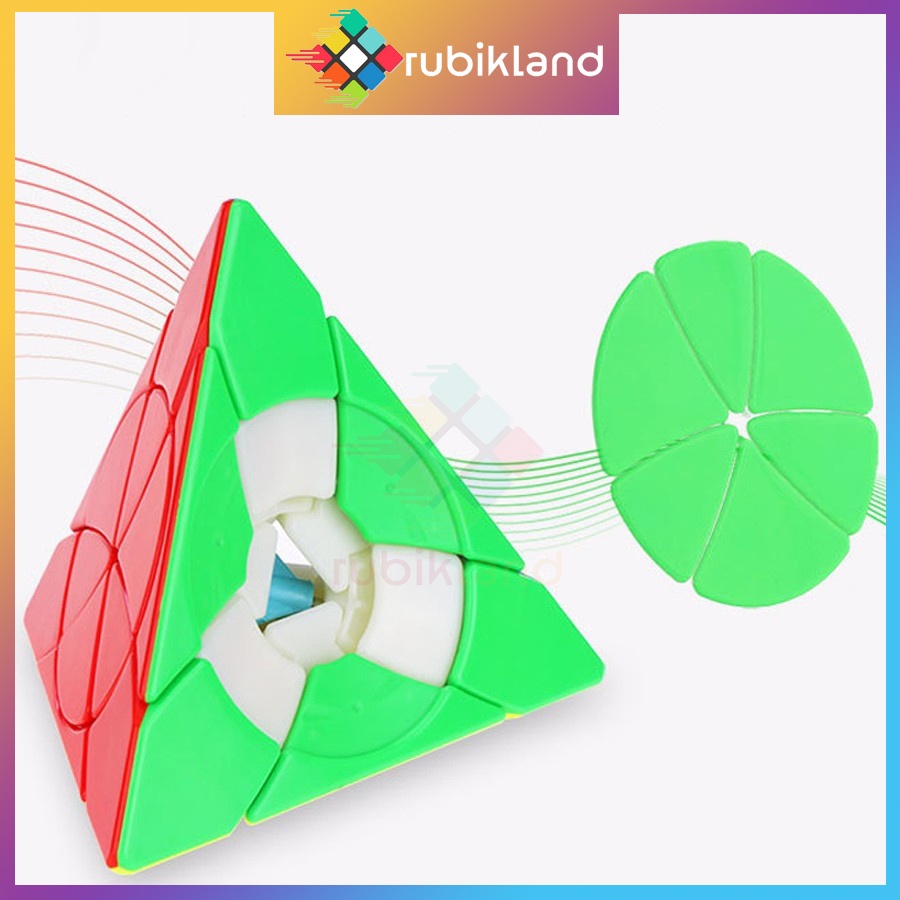 Rubik Biến Thể YJ Petal Pyraminx Yulong Rubic Biến Thể Tam Giác Pyraminx Stickerless Đồ Chơi Trí Tuệ Trẻ Em