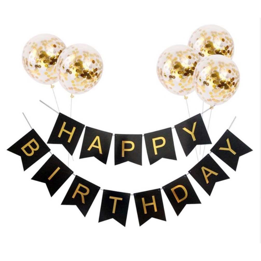 Dây Giấy Happy Birthday Đuôi Cá Ánh Kim