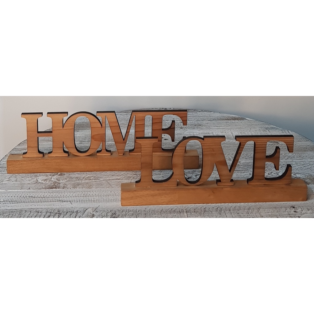HASA- Chữ LOVE và HOME làm từ gỗ, màu tự nhiên (Natural), 100% handmade