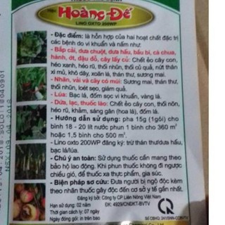 Thuốc trừ bệnh HOÀNG ĐẾ LINO OXTO 200WP 15G