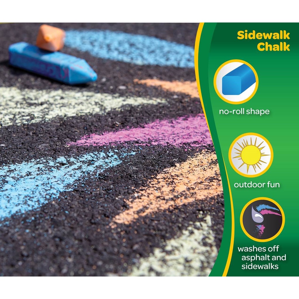 HỘP 48 VIÊN PHẤN MÀU CRAYOLA WASHABLE SIDEWALK CHALK (RỬA ĐƯỢC) (48 MÀU)