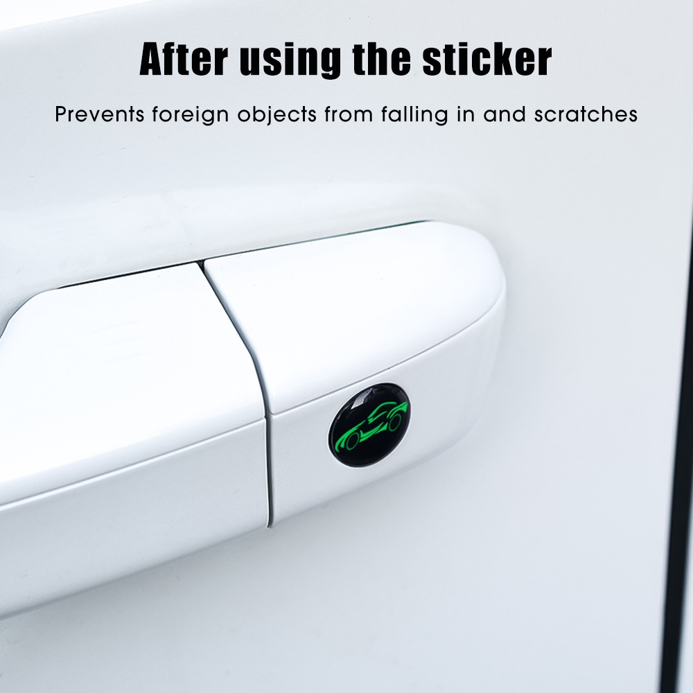 Bộ 4 Miếng Dán Logo Xe Hơi Dạ Quang Tự Dính Chống Bụi Tiện Dụng