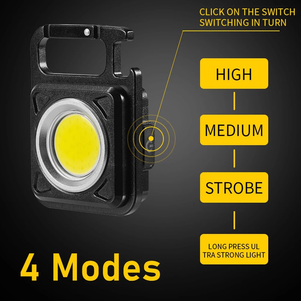 1 Set Đèn LED COB 30 Bóng Mini 4 Chế Độ Sáng Chống Nước Có Móc Khóa Sạc USB Cho Hoạt Động Ngoài Trời/Leo Núi/Cắm Trại/Leo Núi/Cắm Trại/Leo Núi