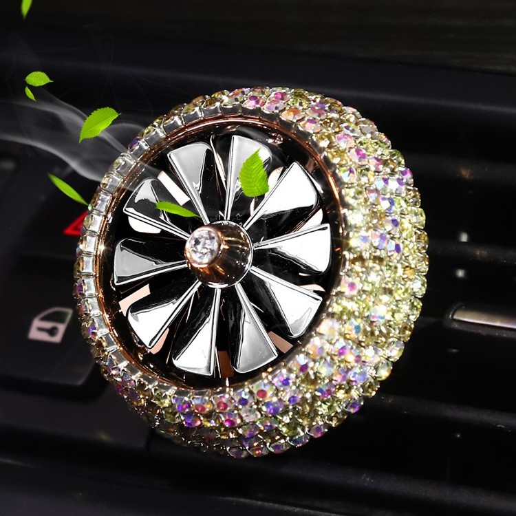 Nước hoa kẹp cửa gió ô tô hình cánh quạt đính đá cao cấp DCOT080 | BigBuy360 - bigbuy360.vn