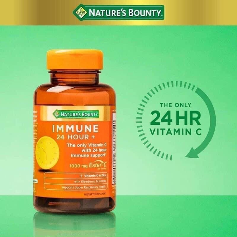 Viên Uống Hỗ Trợ Miễn Dịch Nature's Bounty Immune 24 Hour+ 120 Softgels Của Mỹ