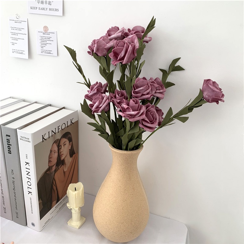 Hoa hồng giả trang trí phòng lãng mạn nhiều màu tùy chọn