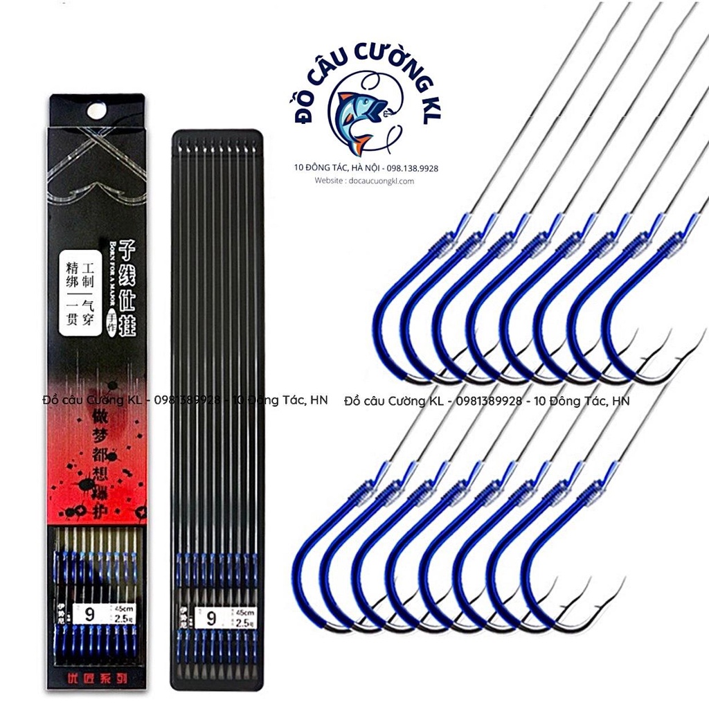 Thẻo đôi buộc sẵn lưỡi xanh hộp đen