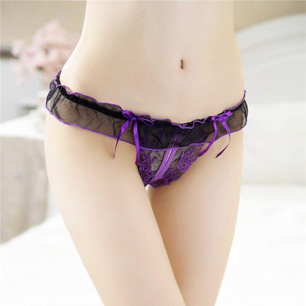 Quần Lót Lưới Lưng Thấp Co Giãn Thêu Họa Tiết Xinh Xắn WMES15H Cho Nữ