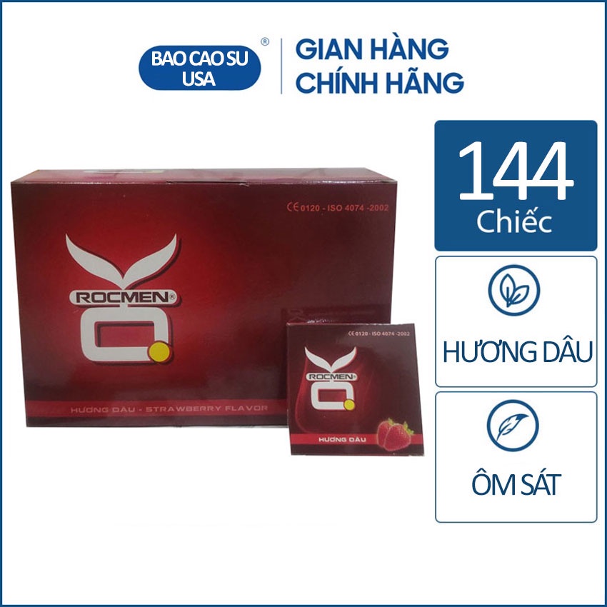 Bao cao su giá rẻ Ok Rocmen hương dâu tây hộp 144 cái