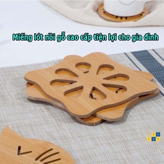 Miếng Gỗ Lót Nồi Thú Vị Décor [Hình ngẫu nhiên] [LÓT NỒI GỖ]