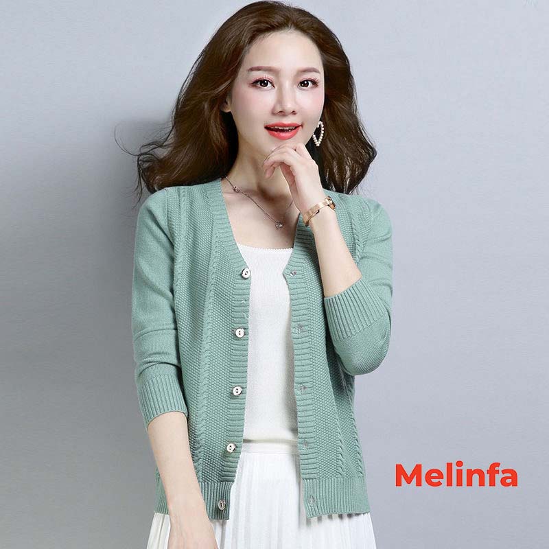 Áo len cardigan nữ, áo khoác len mở cúc nữ kiểu dáng basic chất len mềm mịn co giãn thoải mái mã A0207 | BigBuy360 - bigbuy360.vn