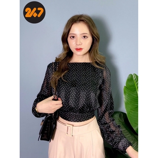Áo croptop Buộc Nơ Sau Lụa Voan