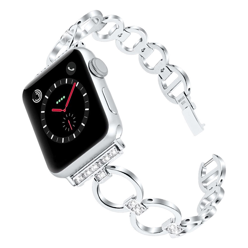 ▼△Dây đeo đồng hồ bằng kim loại đính đá cho Apple Watch Series 5 40mm 44mm 38mm 42 mm Iwatch 5 4/3/2/1