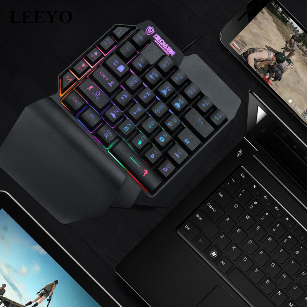 Bàn Phím Cơ Chơi Game Mini Có Đèn Led Rgb 39 Phím Dành Cho Laptop