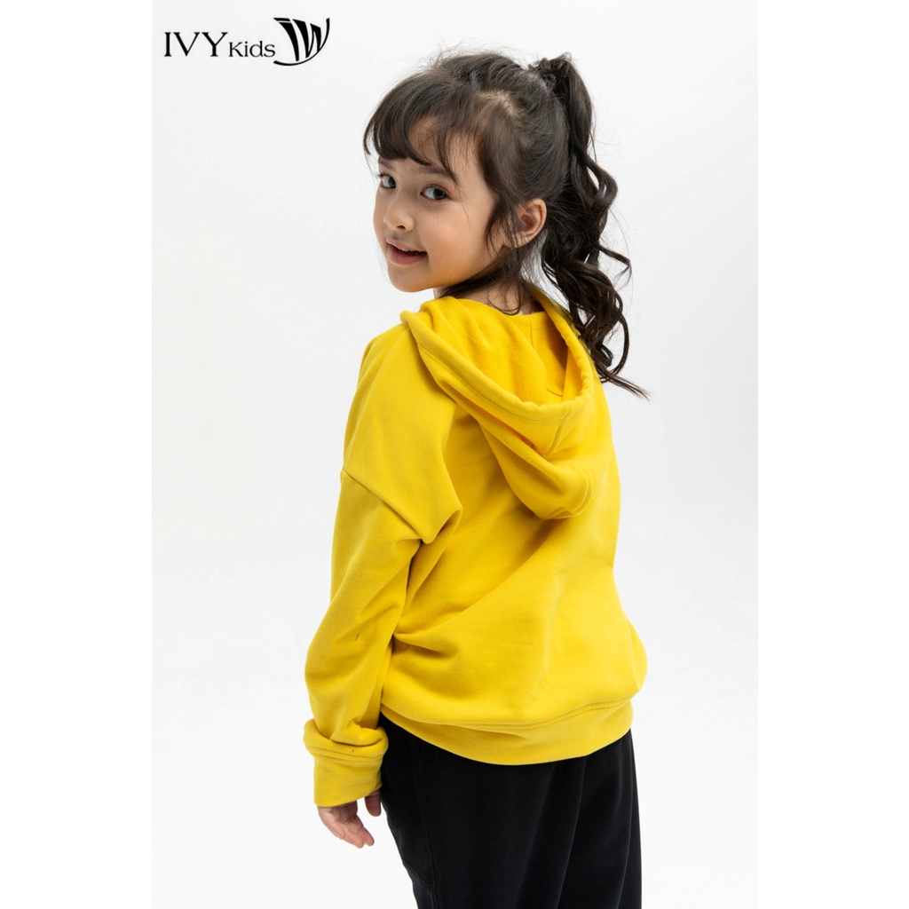 Áo thun cổ mũ Good things take time bé gái IVY moda MS 59G1082