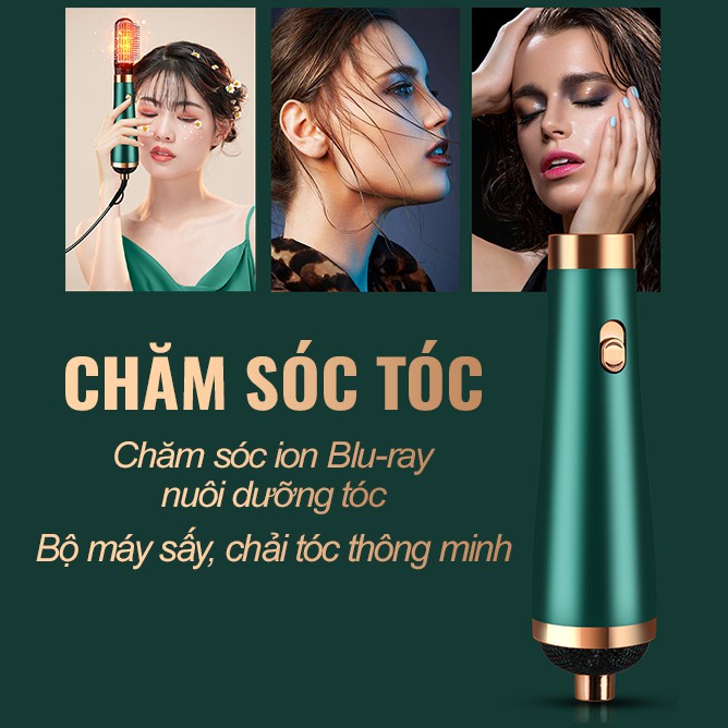 Máy sấy tóc tạo kiểu không tay cầm đa năng 4 trong 1 (4in1, 3 đầu kèm theo) MESHINER, mã SHT215