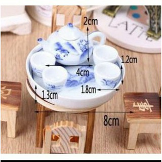 Set ấm trà mini dành cho mô hình ( giao màu ngẫu nhiên )
