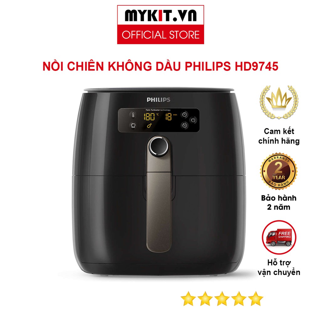 [Hàng Chính Hãng] Nồi chiên không dầu Philips 3.2 Lít HD9745 - MYKIT.VN