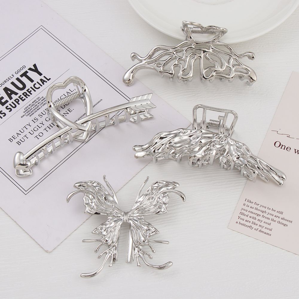 LUOLV Fashion Butterfly Hairpin Elegant Hair Clips Hair Claw All-match Hair Accessories Shark Clip Women Girls Non Slip Ornament Styling Tools