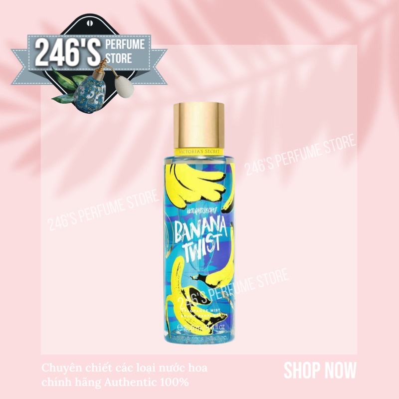 ✨Mun✨VICTORIA'S SECRET Xịt Thơm Toàn Thân Body Mist - Banana Twist 250ml | Thế Giới Skin Care