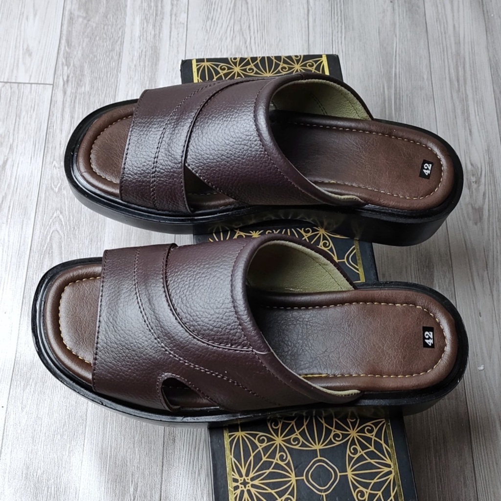 KAGON Thời Trang  Dép Nam Da Bò  KOG121 Dép Da Nam Trung Niên Dép Cho Bố