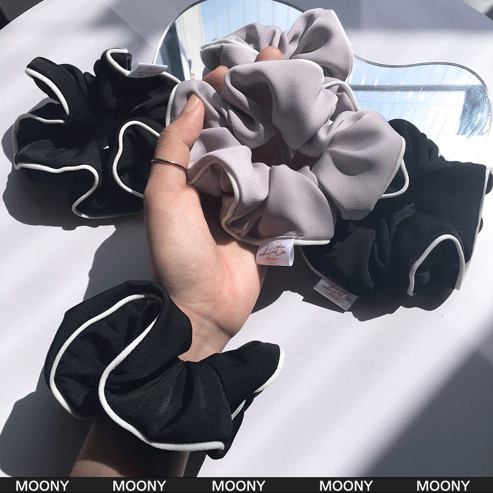 MOONY - Dây chun buộc tóc lụa viền trang trí I Scrunchies Handmade