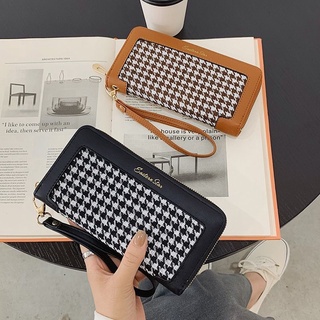Ví nữ dài houndstooth ví vải đa chức năng túi xach tay