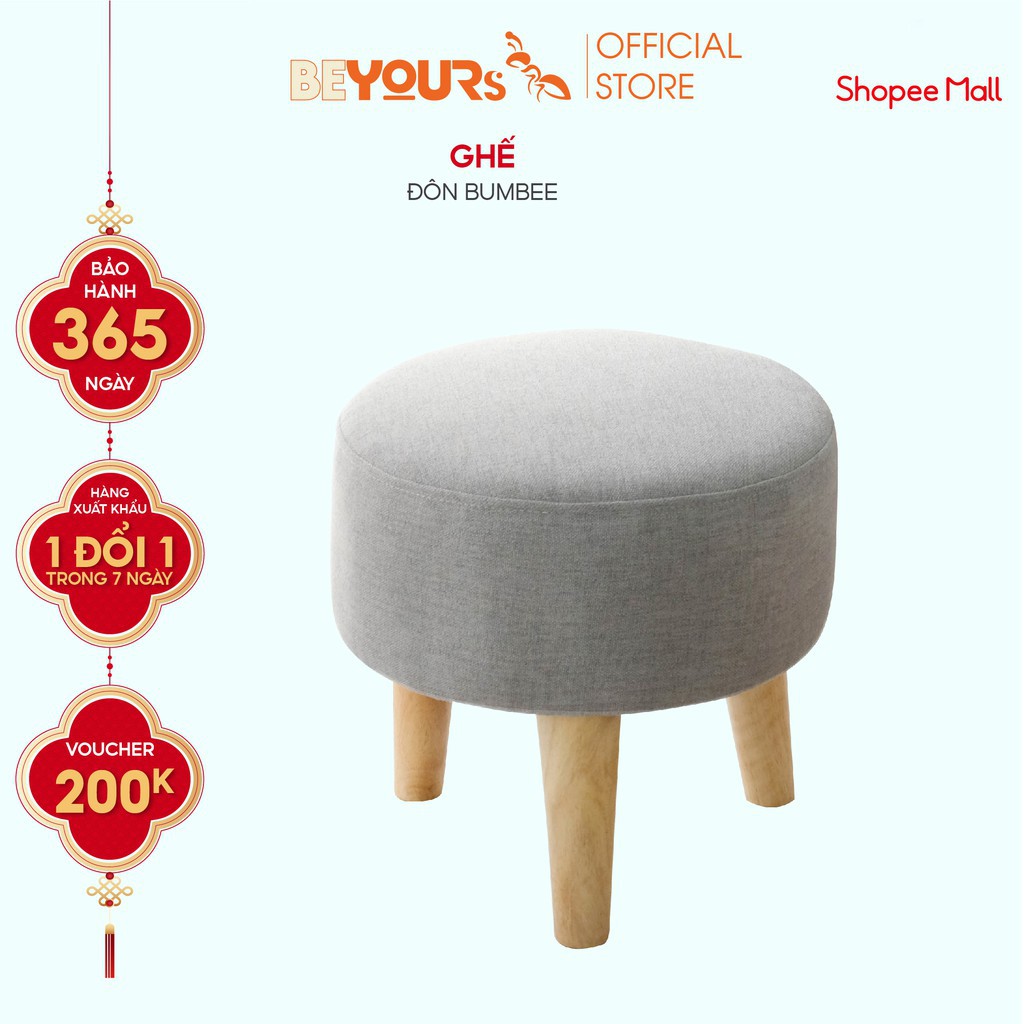 [Mã LIFEHOT1505 giảm 10% đơn 99K] Ghế Đôn Sofa Nệm BEYOURs Tròn Chân Gỗ - Nội Thất Phòng Khách, Phòn