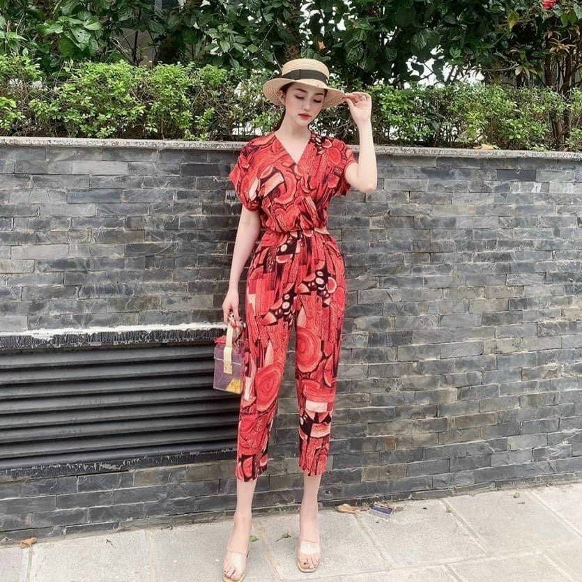 Jumpsuit/ đồ bay đẹp, dài tôn dáng, cổ đắp chéo, bo thun eo, cực chilli – M & M Boutique