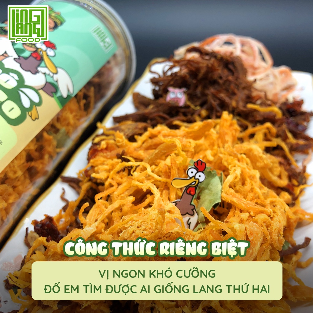 Khô gà khô mực hấp Mix khô heo 300g LING LANG FOOD, hũ 3 món khô gà mực heo | BigBuy360 - bigbuy360.vn