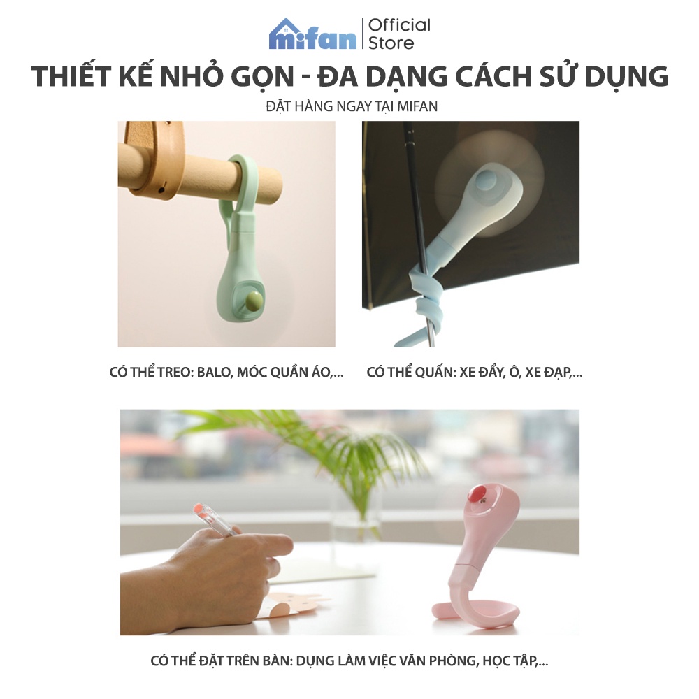 Quạt Cầm Tay Mini Đa Năng Tích Điện - Siêu Mát - Không Tiếng Ồn - HÀNG CAO CẤP