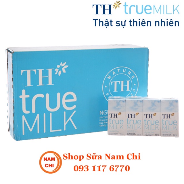 Sữa Tươi TH True Milk Không Đường Nguyên Chất 180ml