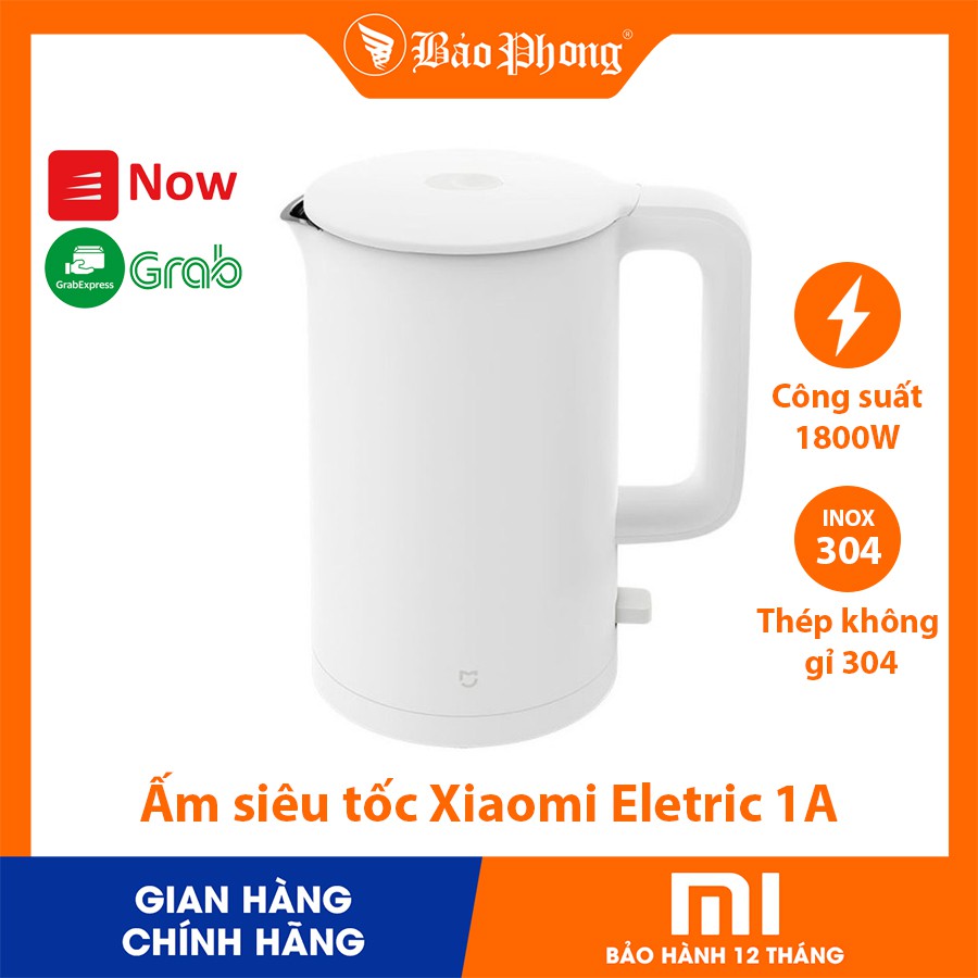 Ấm đun nước siêu tốc thông minh XIAOMI Eletric kettle 1A chính hãng điện an toàn cho gia đình thông minh đẹp bền rẻ xịn