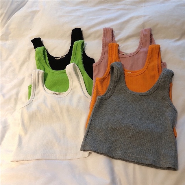 Áo croptop nữ 3 lỗ thể thao 6 màu siêu hot